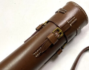 k98 G43 RIFLE SNIPER SCOPE CARRY CASE W/STRAP-BROWN LEATHER