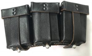 K98 AMMO "RIVTED" POUCHES-BLACK LEATHER