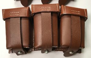 K98 RIFLE AMMO POUCHES-BROWN LEATHER