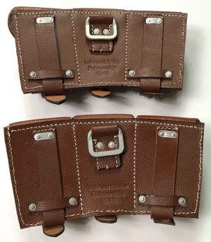 K98 RIFLE AMMO POUCHES-BROWN LEATHER