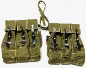MP44 AMMO POUCHES-OLIVE CANVAS/BLACK LEATHER