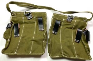 MP44 AMMO POUCHES-OLIVE CANVAS/BLACK LEATHER