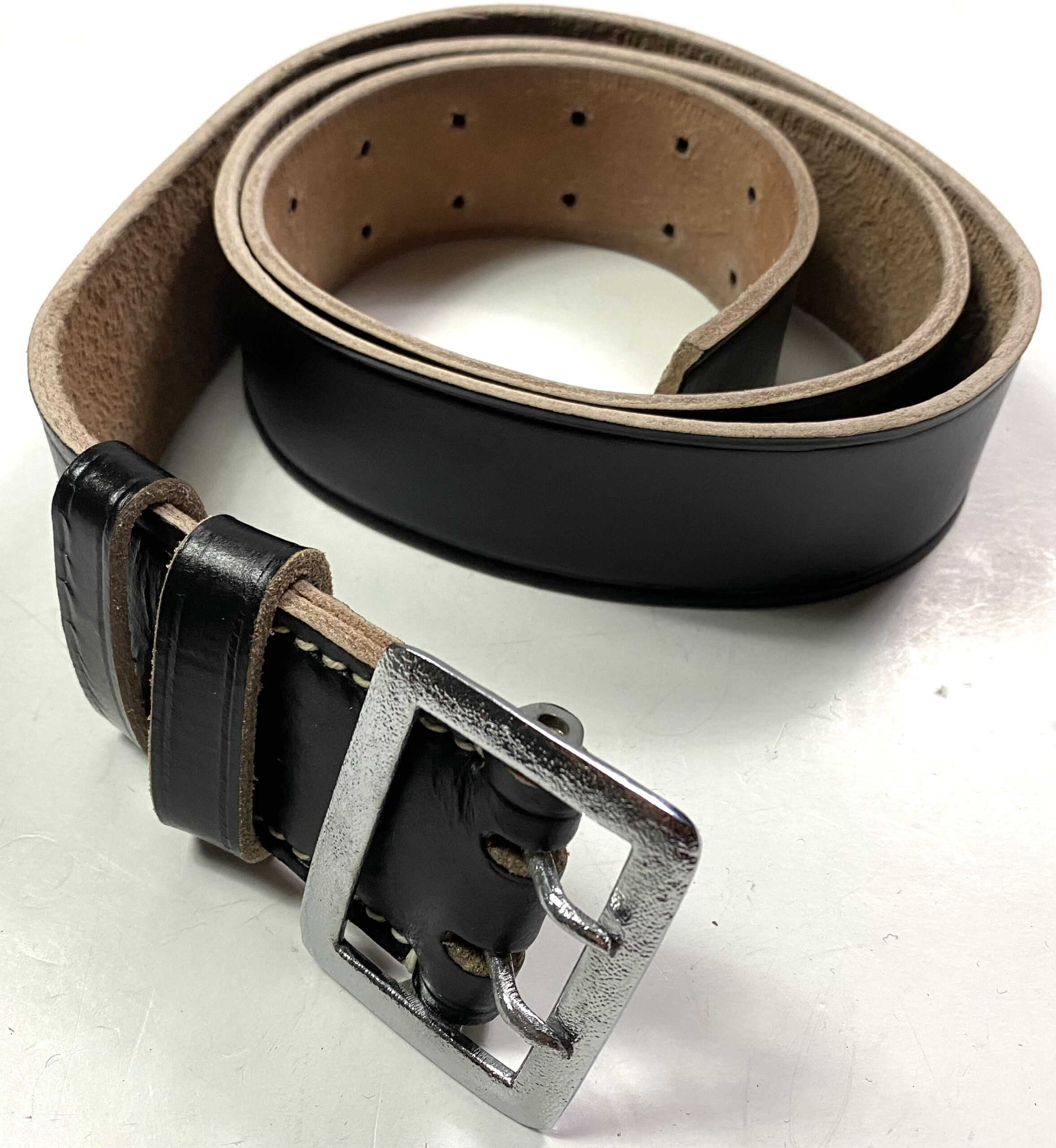 OFFICER SERVICE BELT-BLACK LEATHER | Man The Line