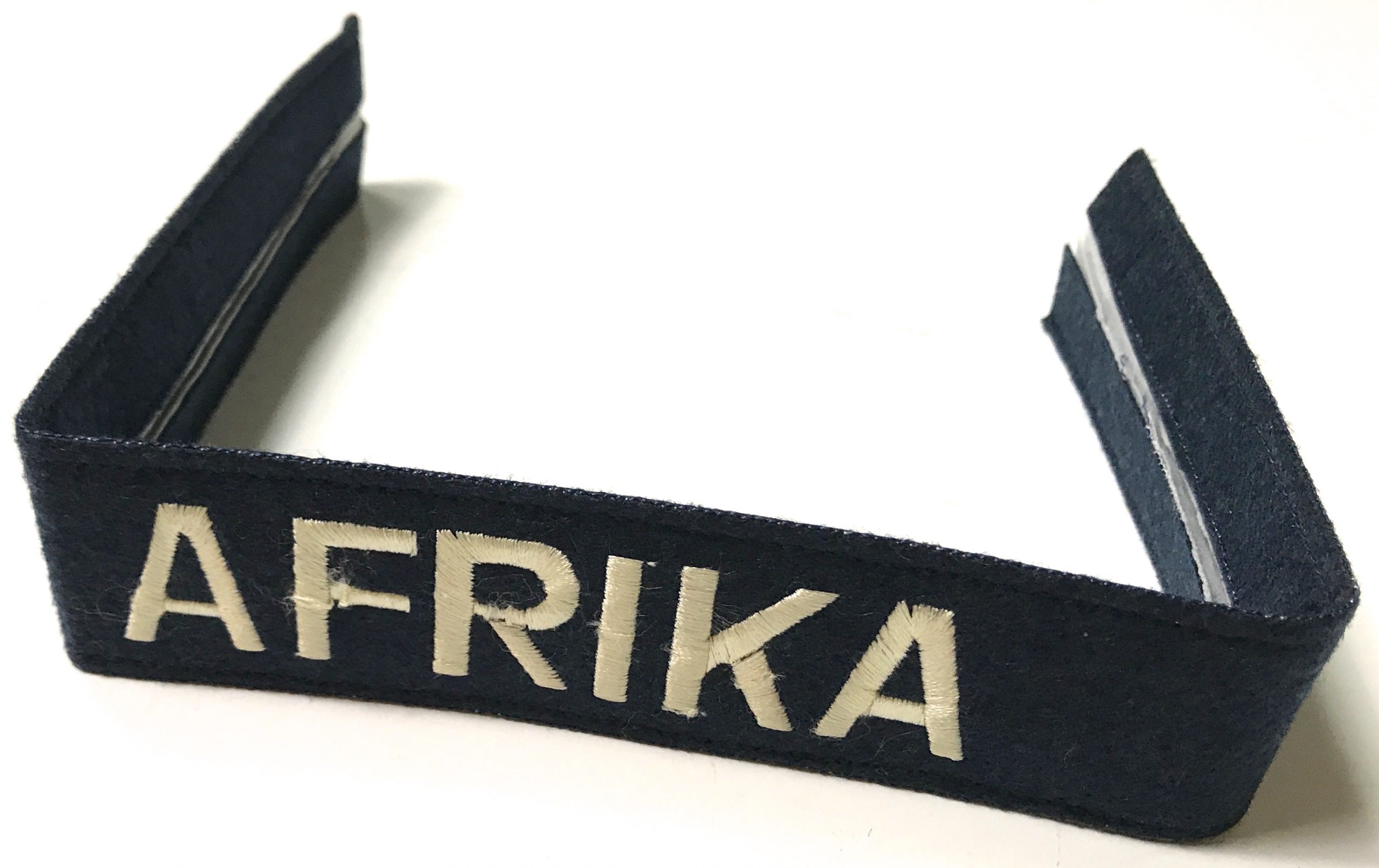 WWII GERMAN LUFTWAFFE TUNIC SLEEVE EMBROIDERED CUFF TITLE-AFRIKA KORP