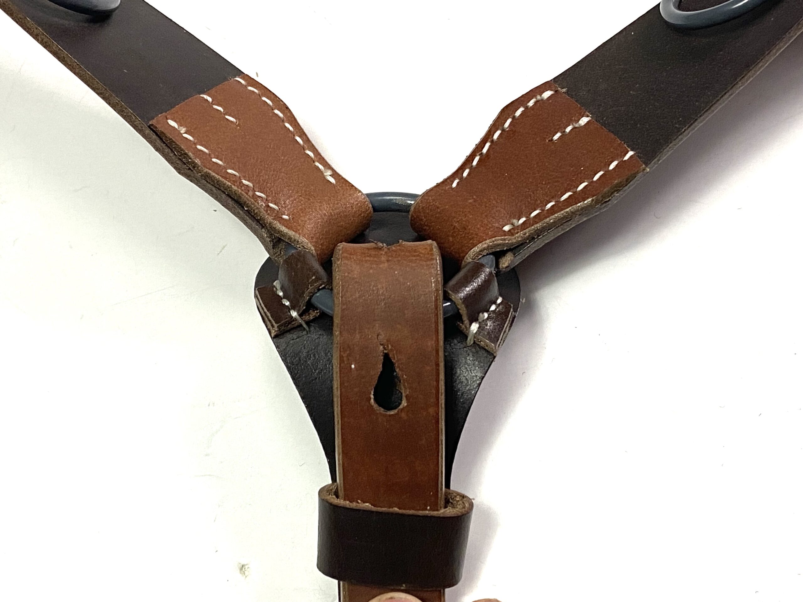 M1942 COMBAT LEATHER COMBAT Y-STRAPS-ALL BROWN LEATHER | Man The Line
