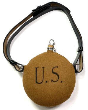 M1878 CAVALRY & INFANTRY CANTEEN & STRAP--WOOL COVER