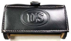 M1874 MCKEEVER .45-70 AMMO POUCH-BLACK LEATHER