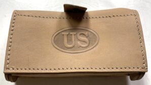 M1874 MCKEEVER .45-70 AMMO POUCH-RAW LEATHER